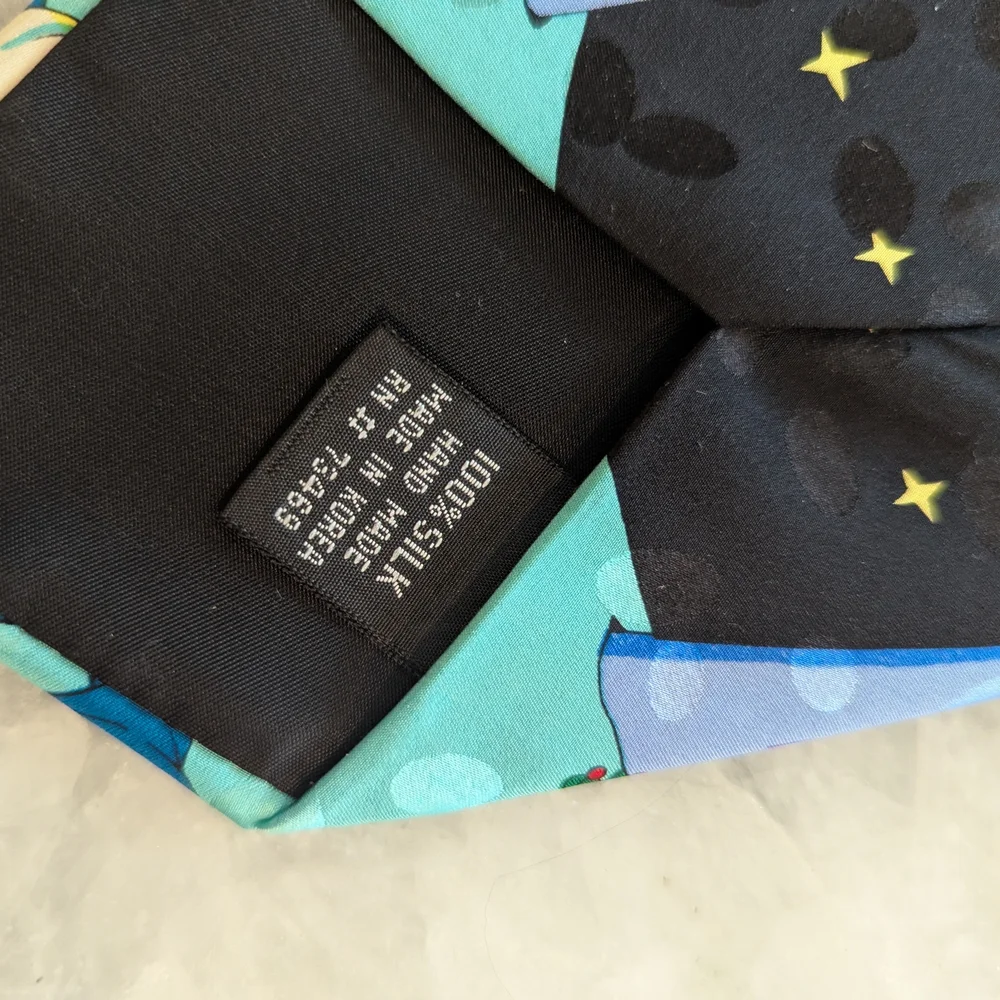 Disney Magical Castle Mens Silk Tie - Black and Blue